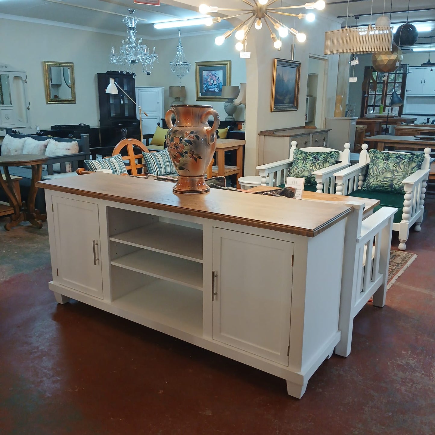 Pine 2 tone Plasma TV stand