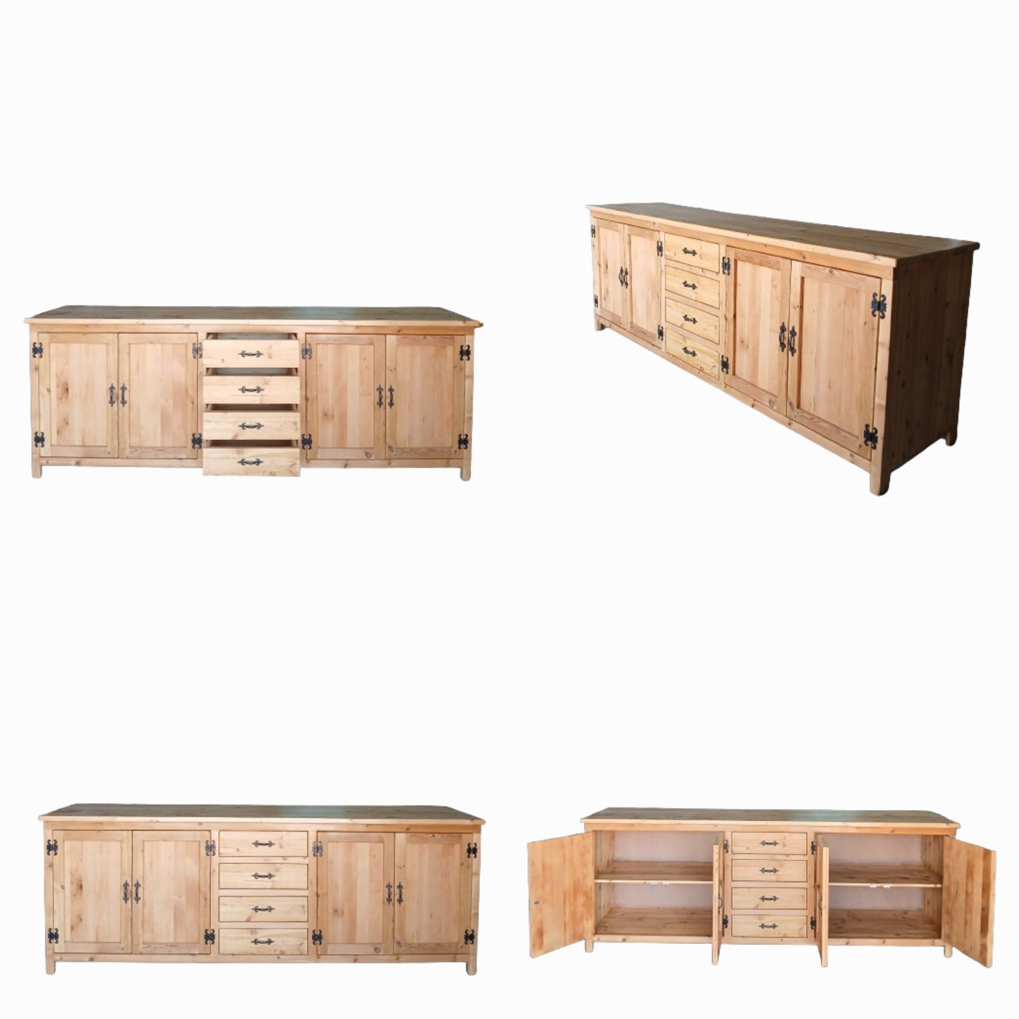 2,5 Old Oregon pine 4 Door/4 Drawer sideboard