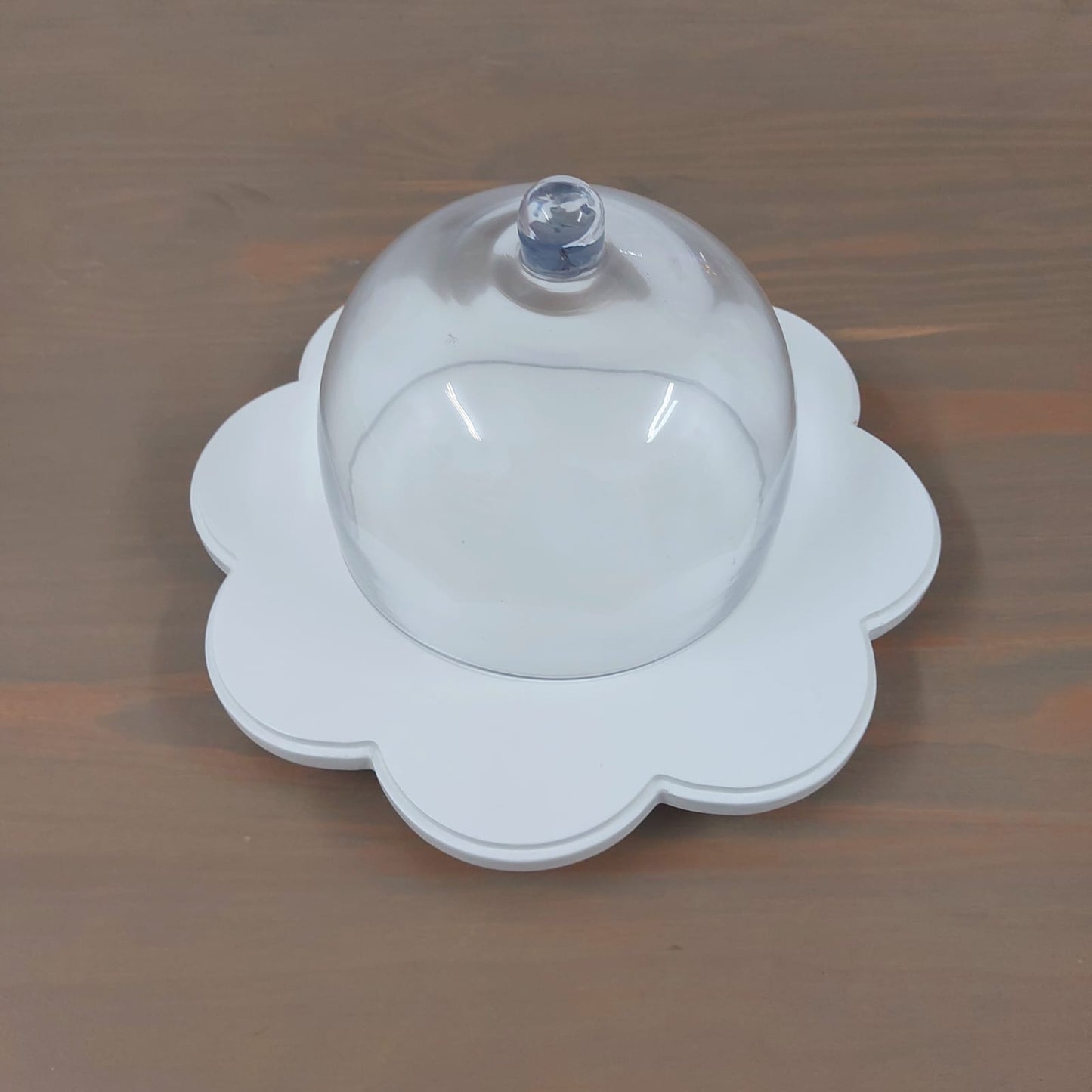 Small Daisy cake dome stand with glass