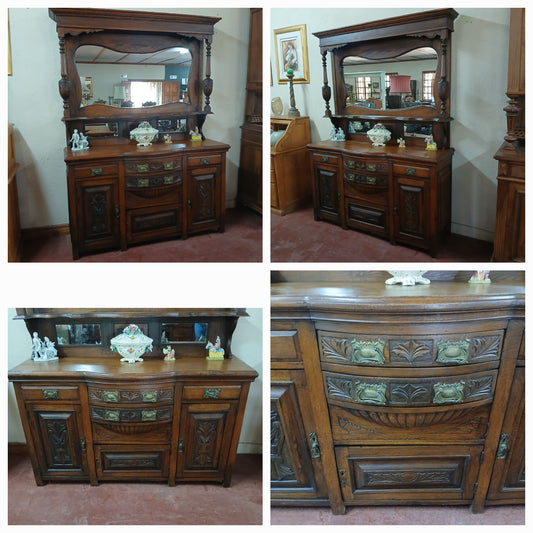 1920 Oak carved dresser