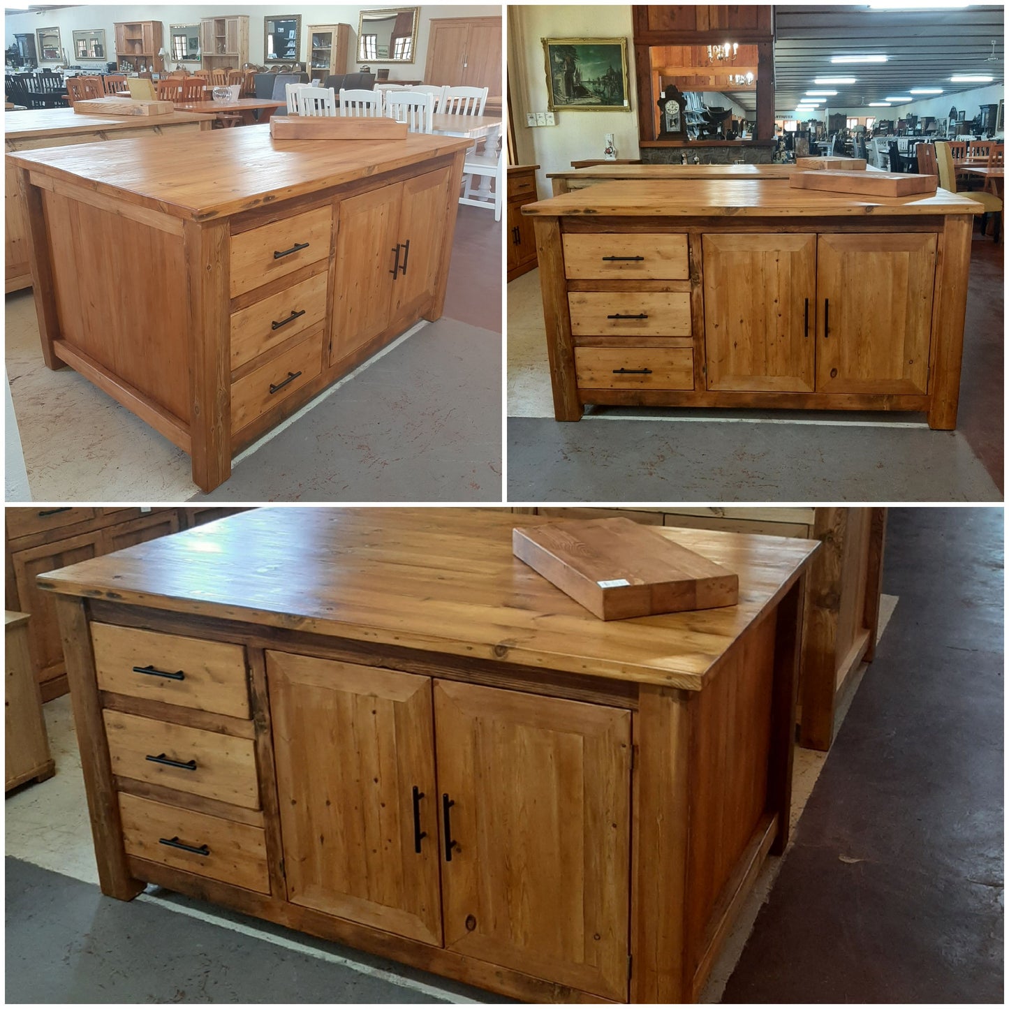 1,7x1,1 Old Oregon pine Kitchen Island