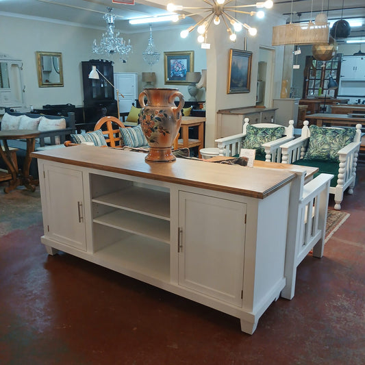 Pine 2 tone Plasma TV stand