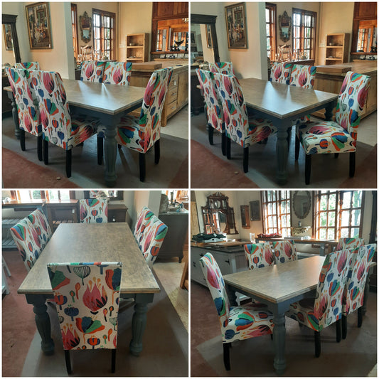 1,8 x 1m dining table & Upholstered chairs