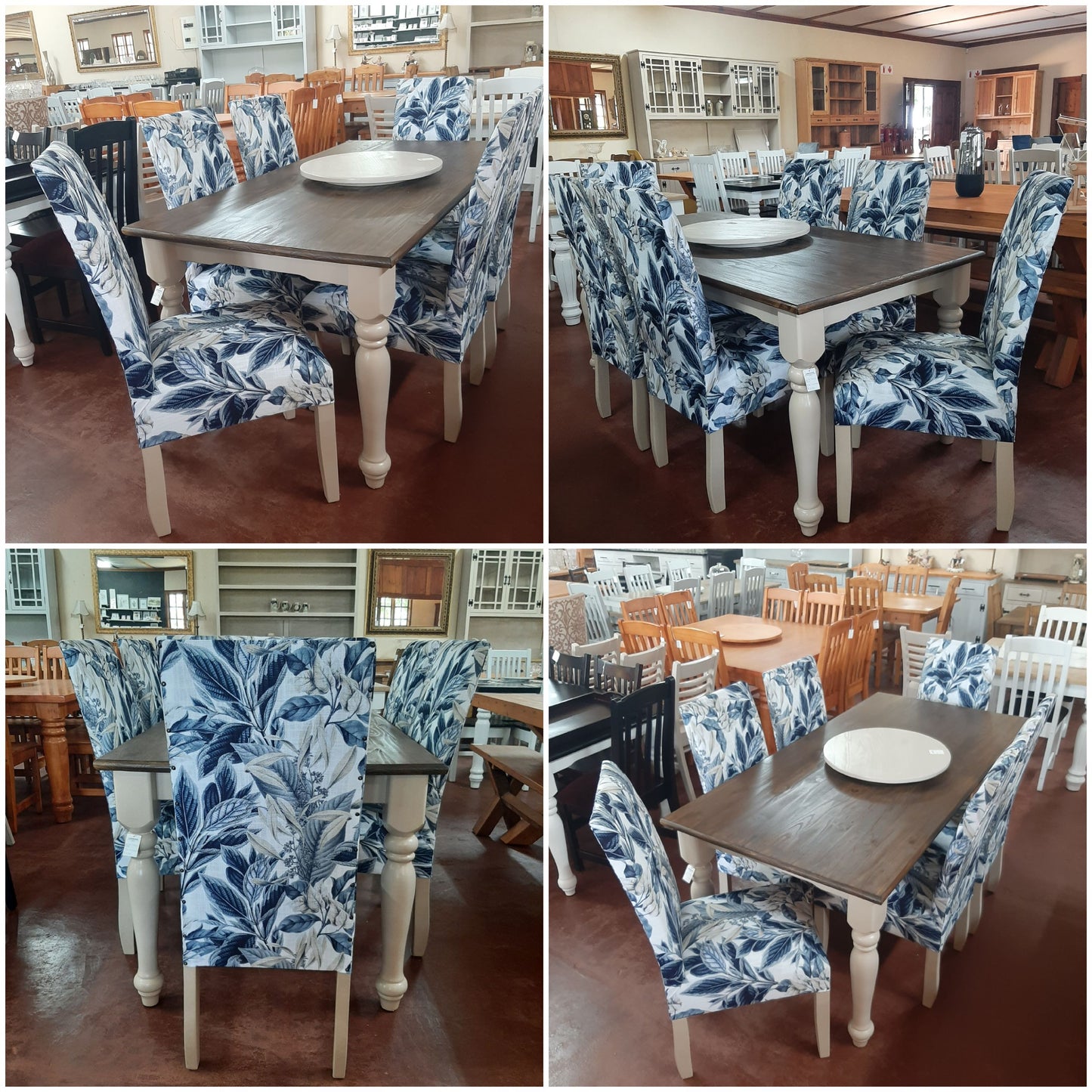 1,8 x 90 2 Tone dining table & Upholstered chairs