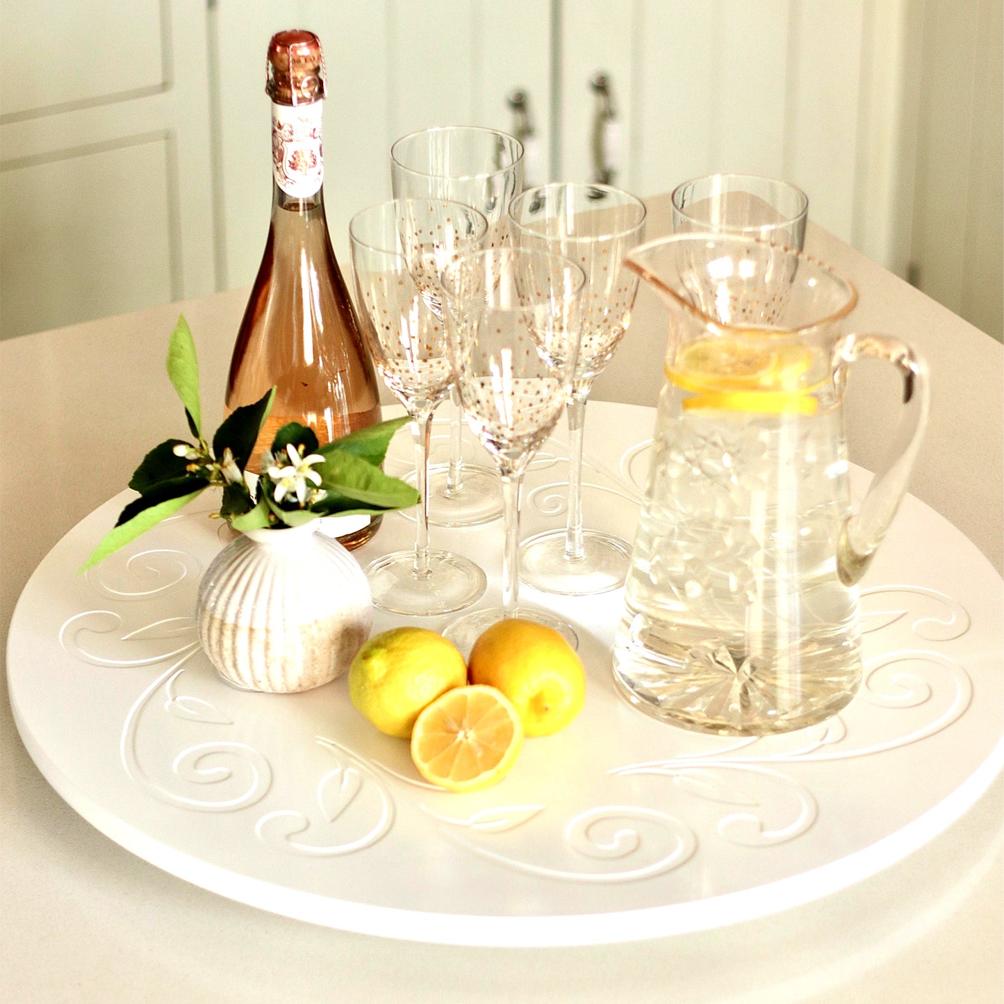 Large engraved Supawood Lazy Susan