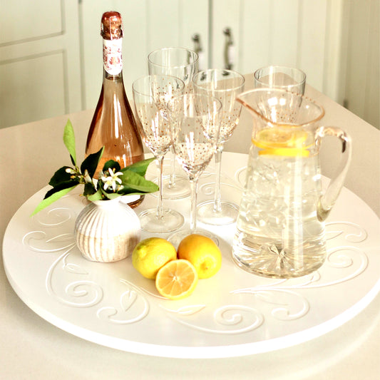 Large engraved Supawood Lazy Susan