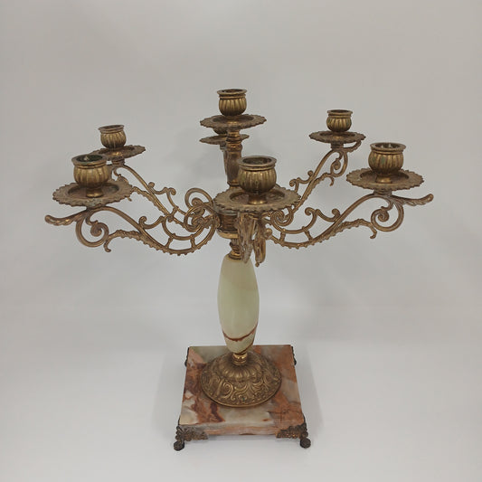 Brass & Marble Candelabra
