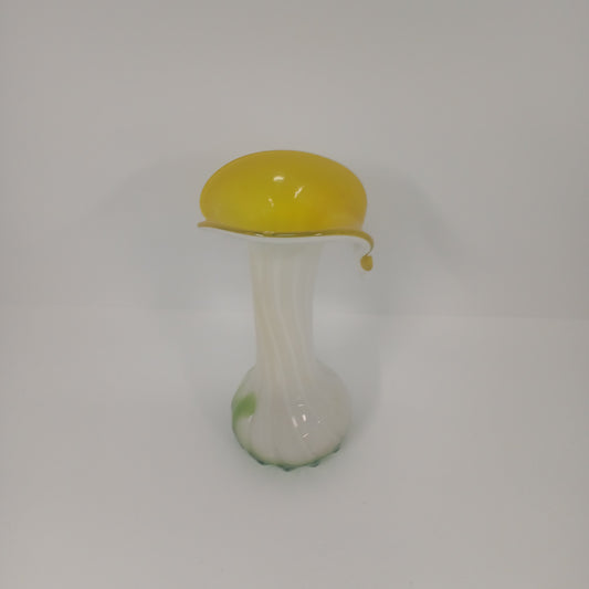 Green, Yellow & White Murano Vase