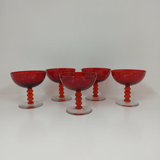 Ruby Red Set of 5 Glasses.