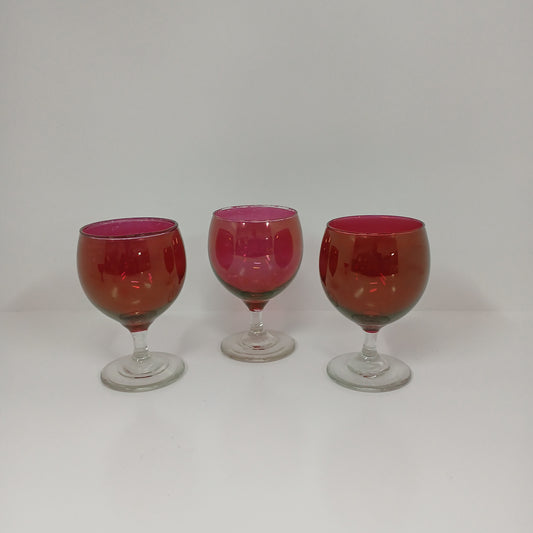 Ruby Red Set of 3 Glasses