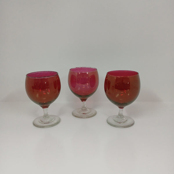 Ruby Red Set of 3 Glasses
