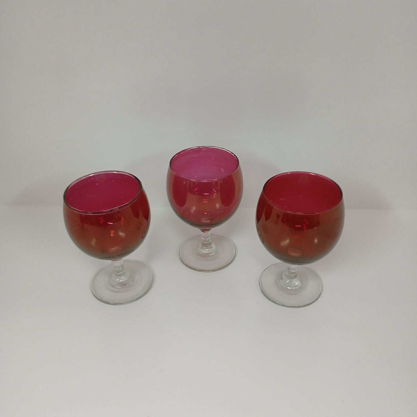Ruby Red Set of 3 Glasses