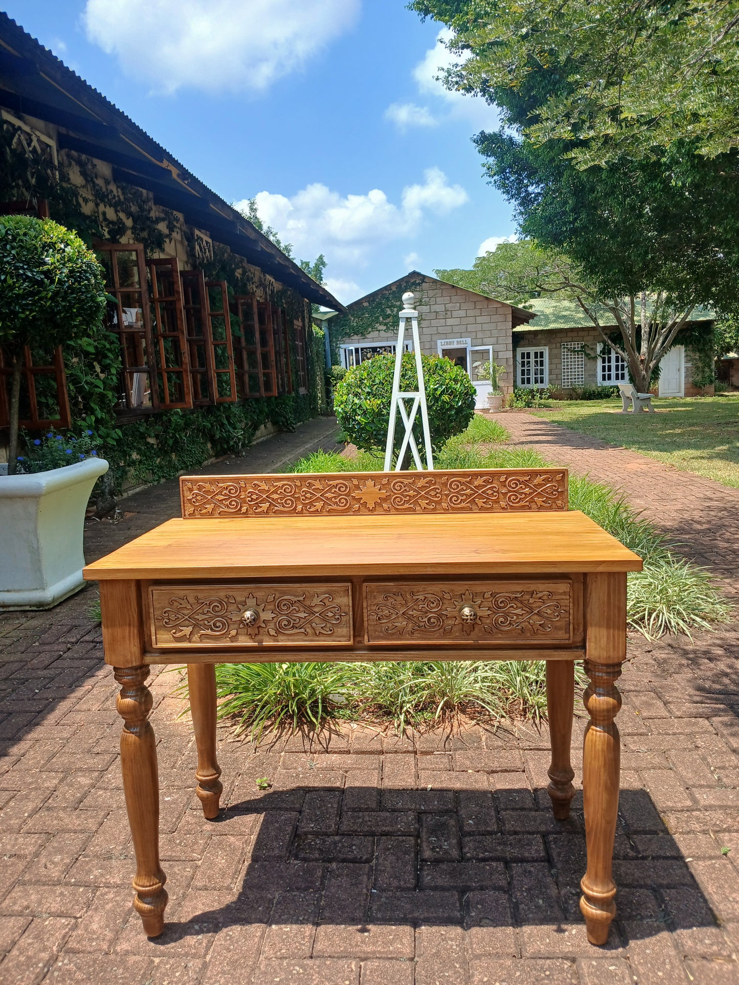 Rustic Carved 2 Drawer server