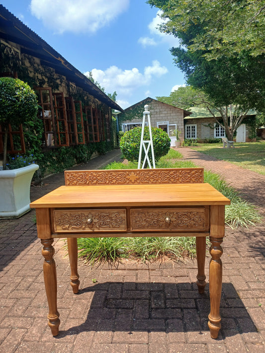 Rustic Carved 2 Drawer server