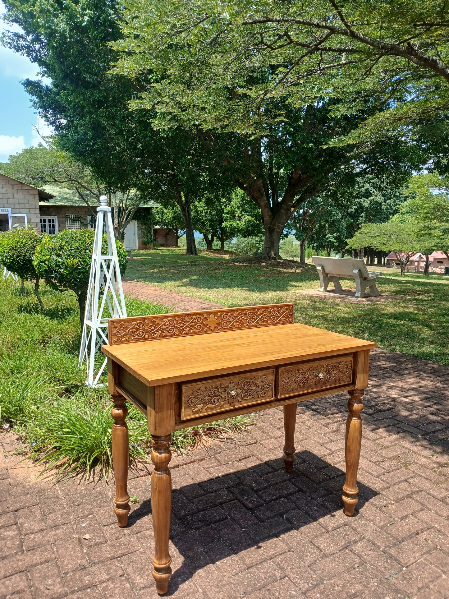 Rustic Carved 2 Drawer server