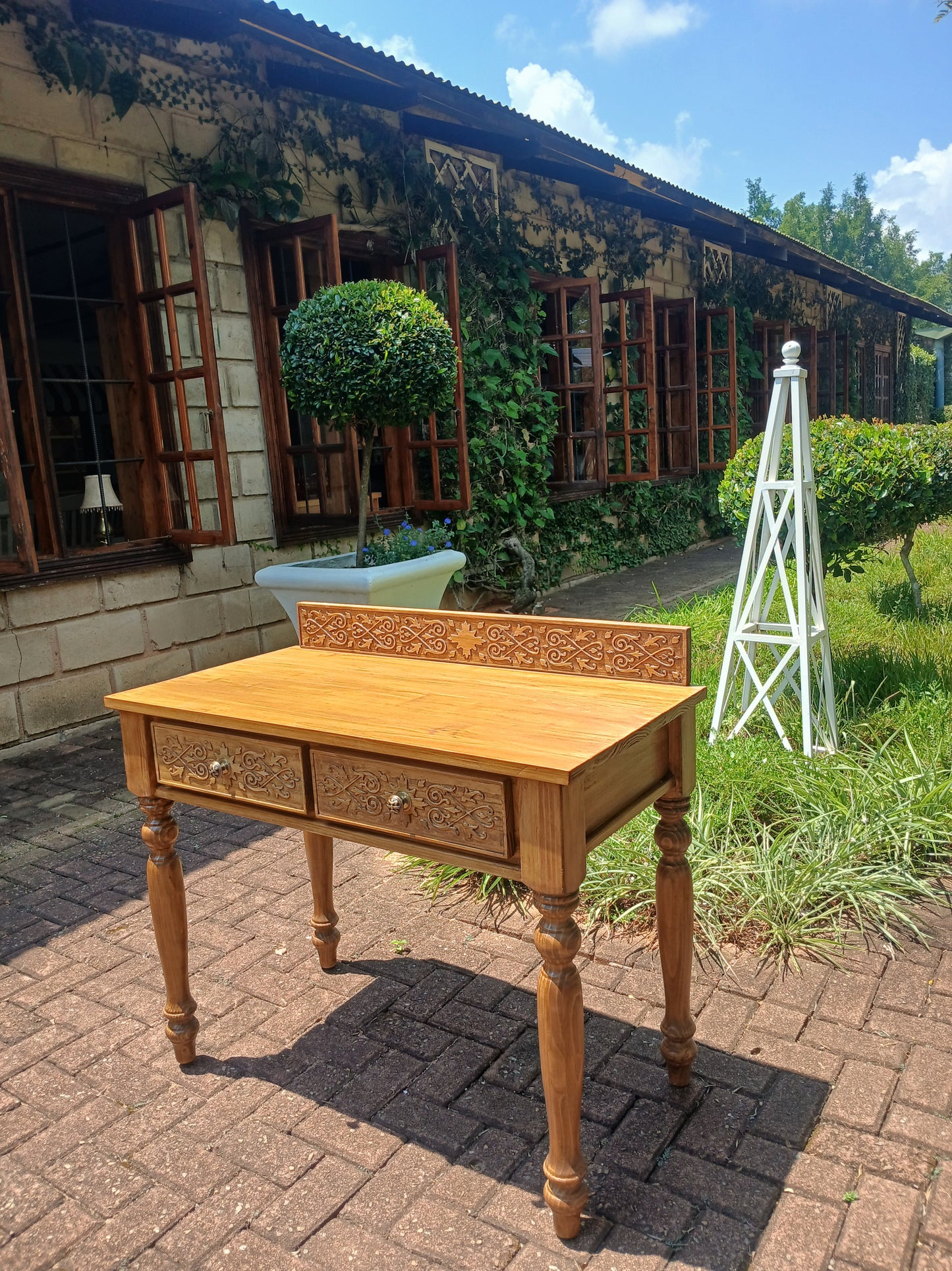 Rustic Carved 2 Drawer server