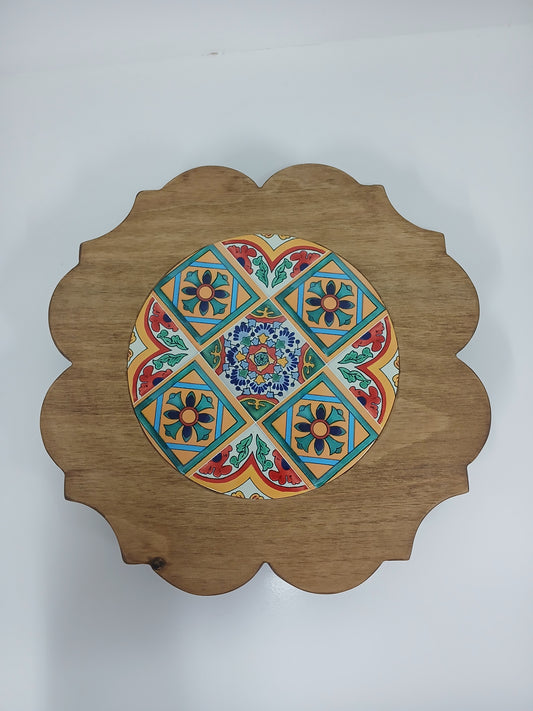 Flower board with tile.