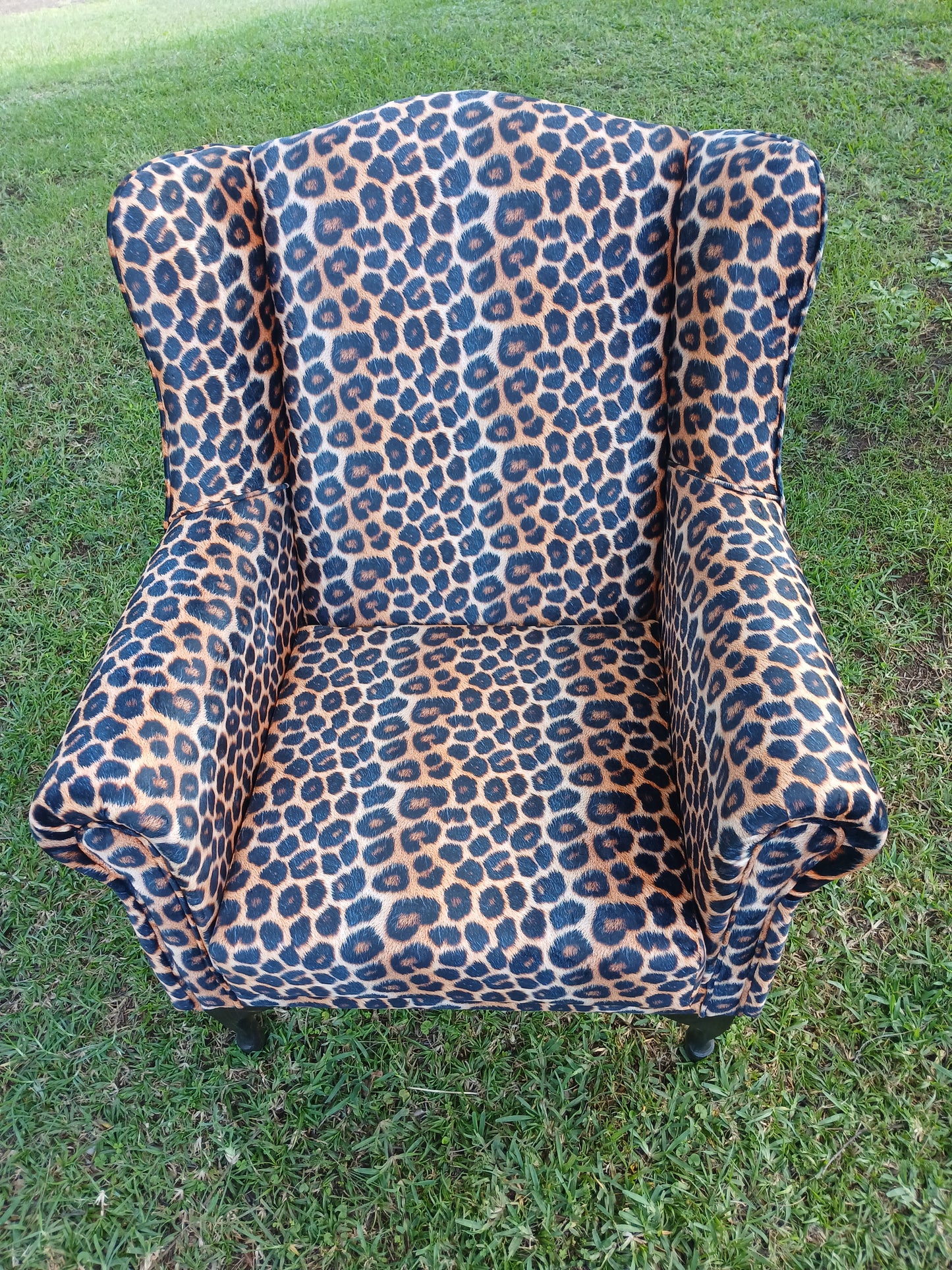 Leopard Print Wingback Chair.