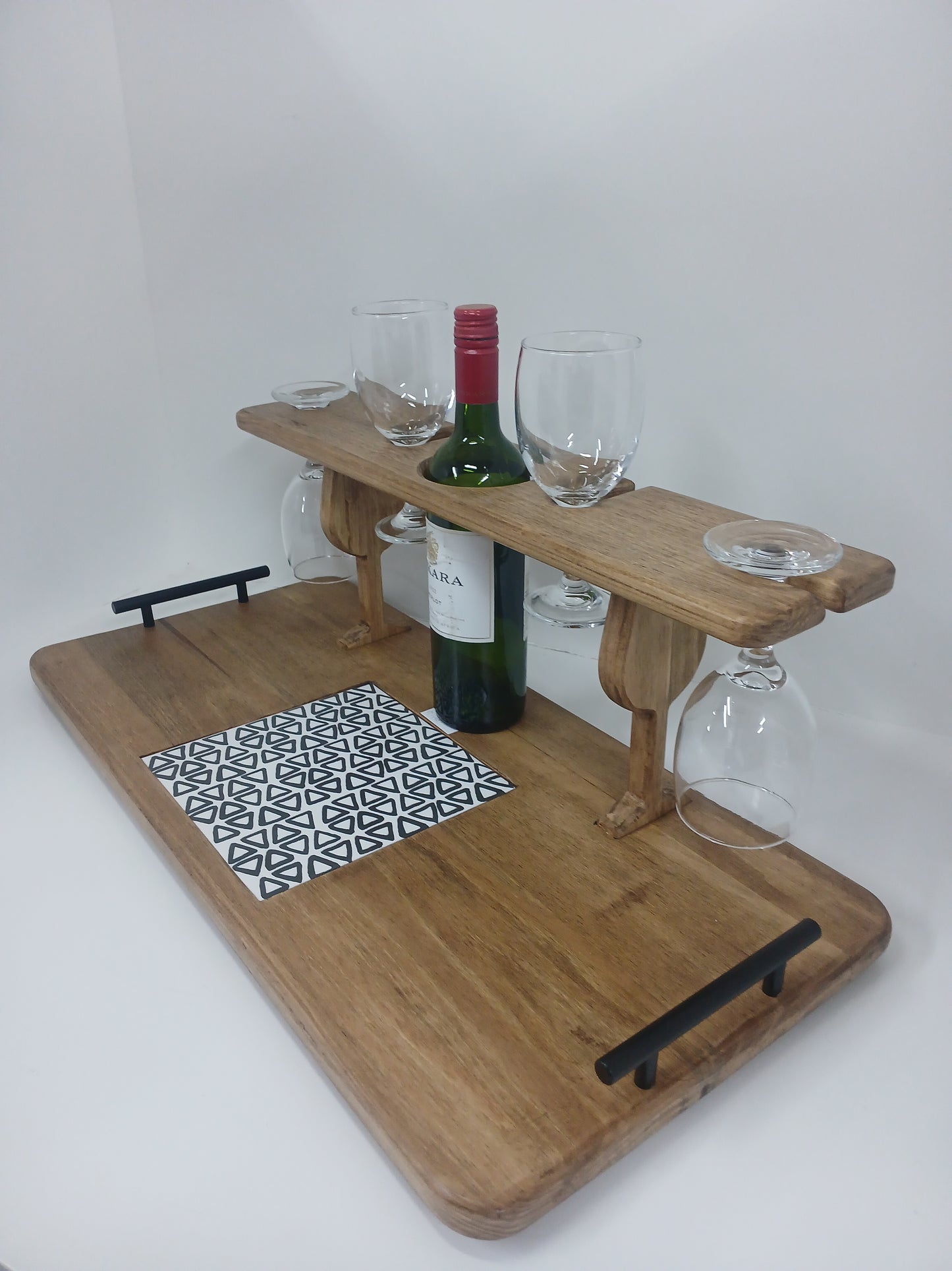 Wine/4 Glass Rustic Stand