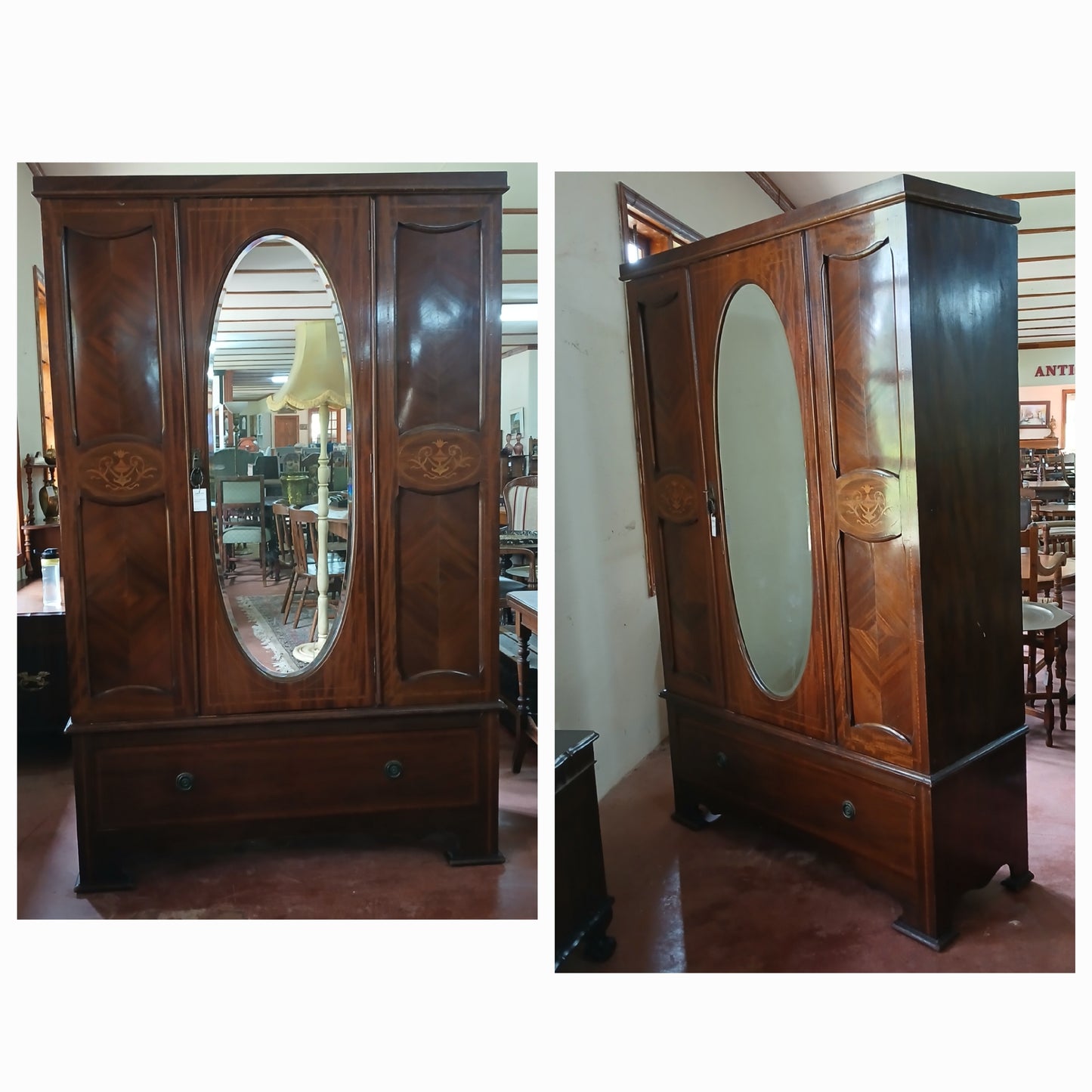 2 Door Edwardian wardrobe