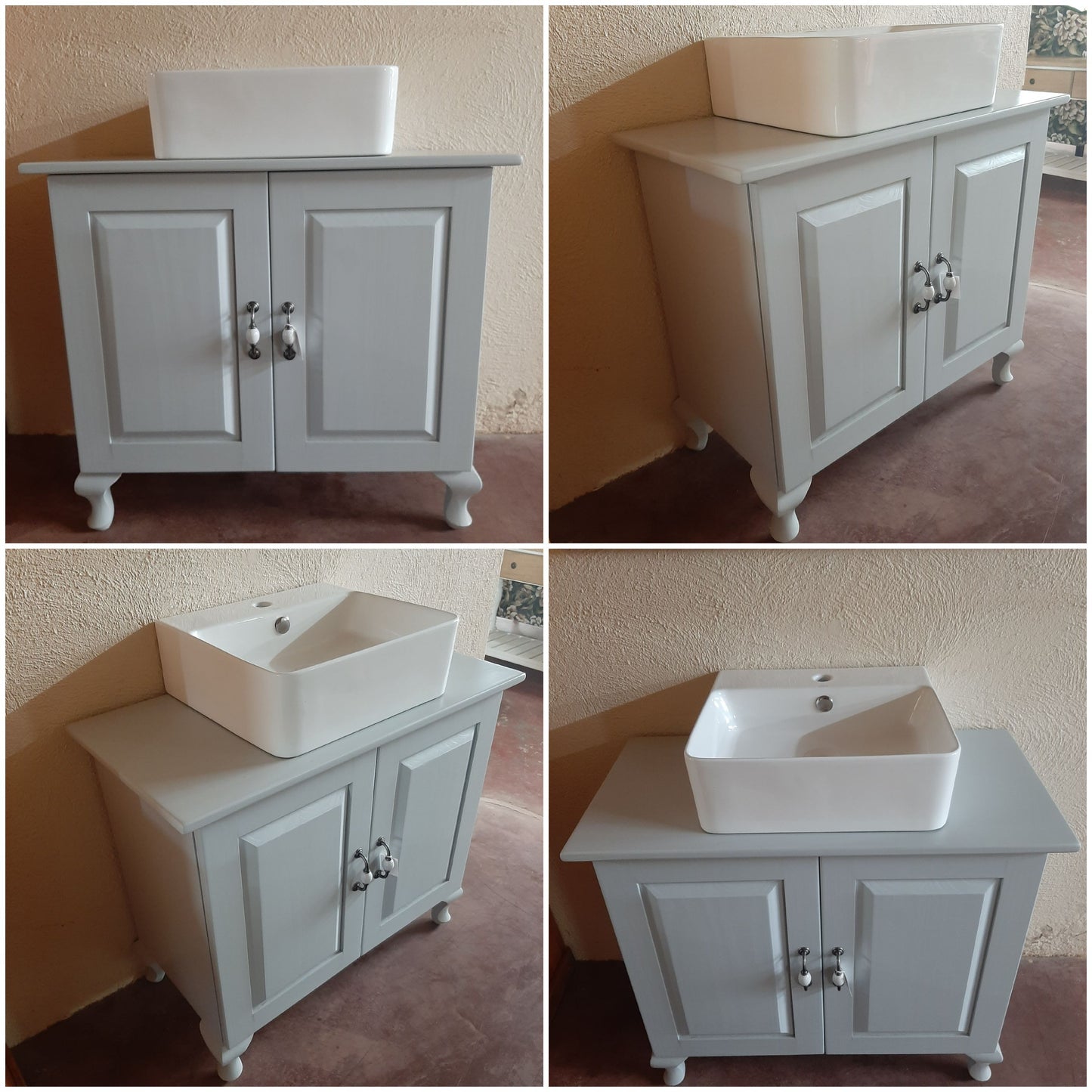 2 Door vanity stand painted grey