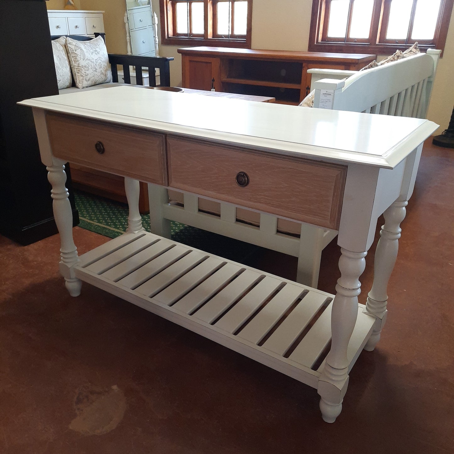 2 Drawer server oakwash drawers