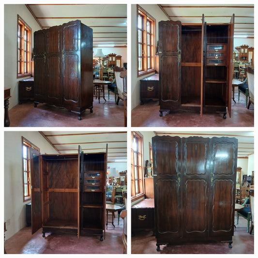 3 door Imbuia wardrobe