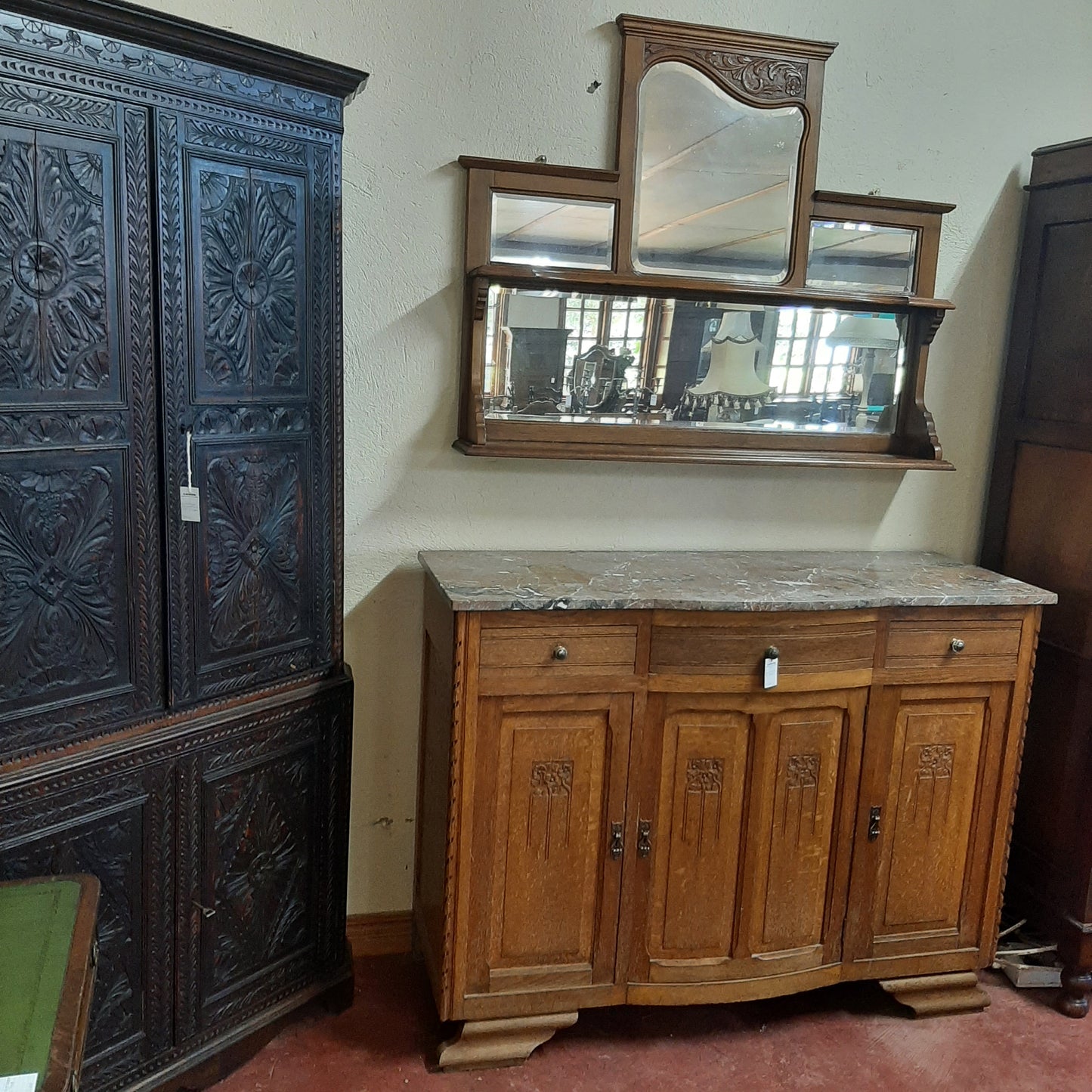 Antique Sideboard and mirror