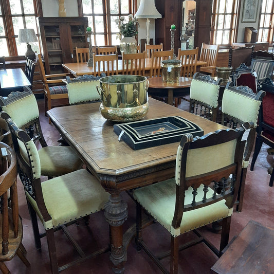 Antique table with Upholstered chairs