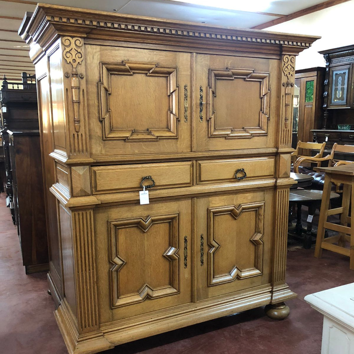 Belgian Oak 4 Door Cupboard