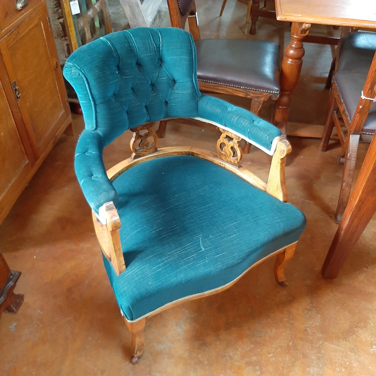Blue antique arm chair