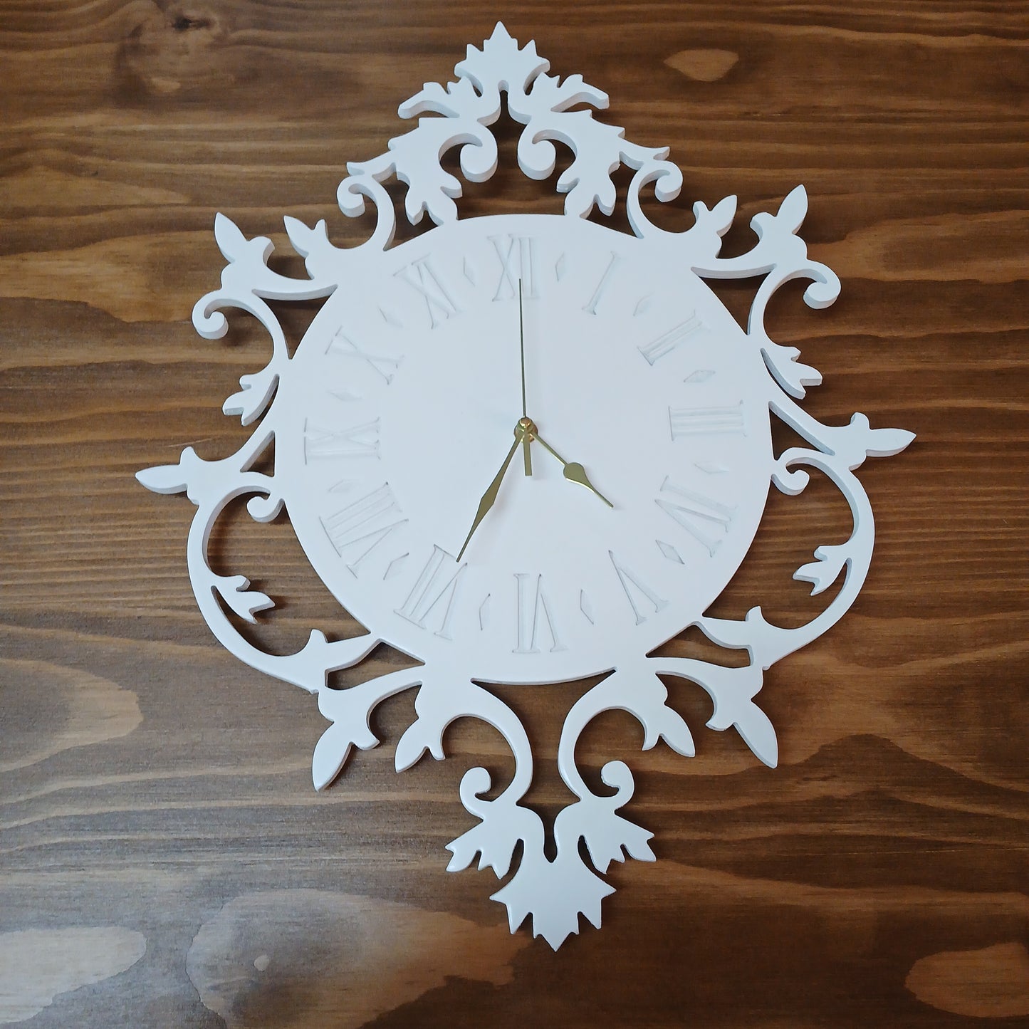 White Ornate Wall Clock