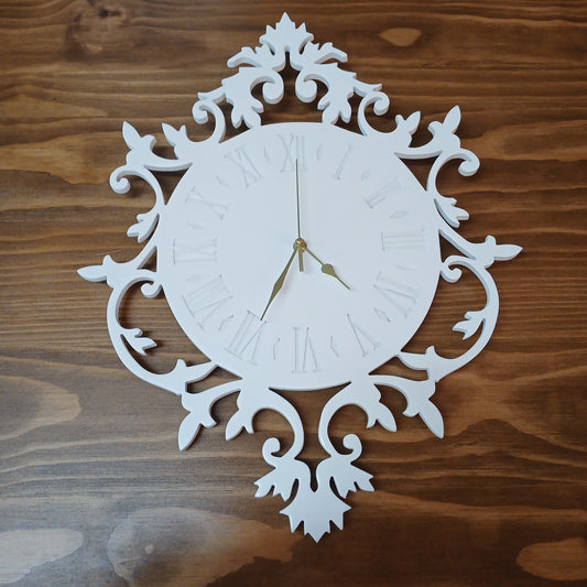 White Ornate Wall Clock
