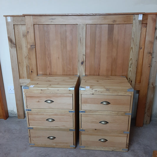 Headboard & 3 drawer military chest