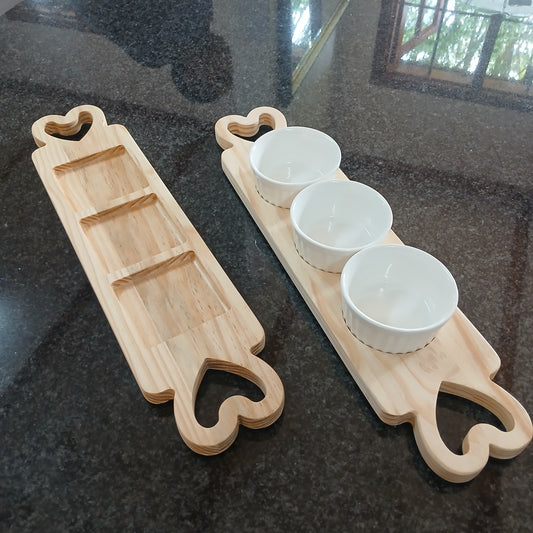 Heart snack serving tray