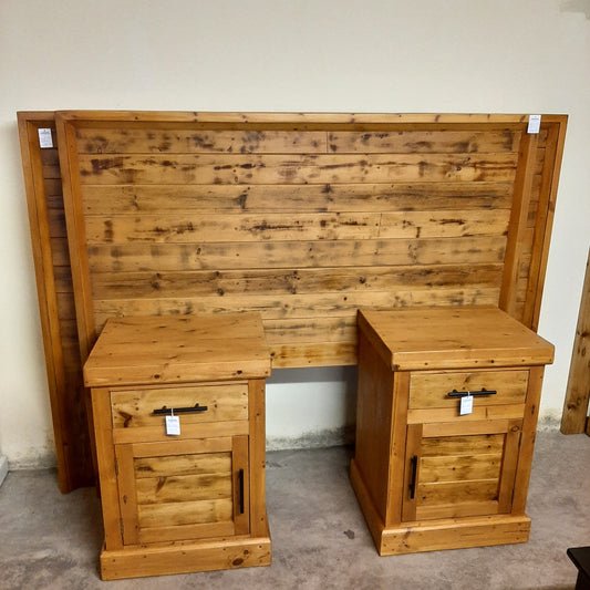 Horizontal Planked Headboard & pedestals