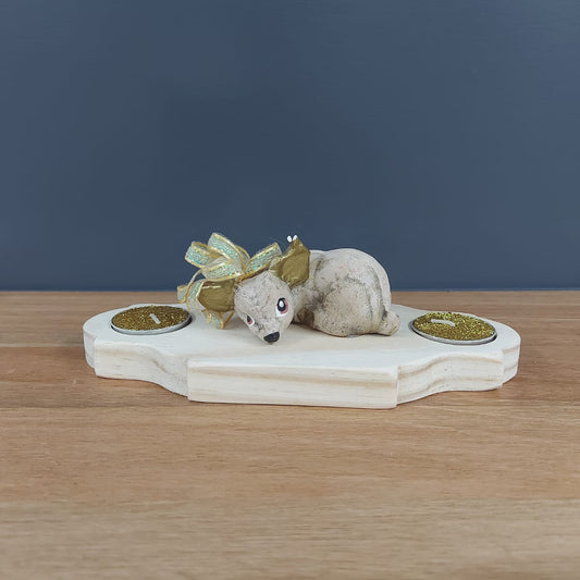 2 Glitter candles and a polar bear