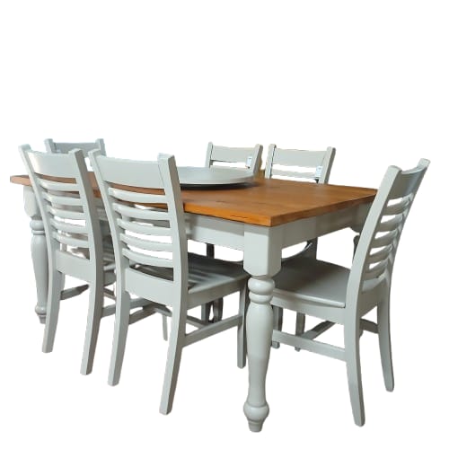 2 Tone six seater dining set