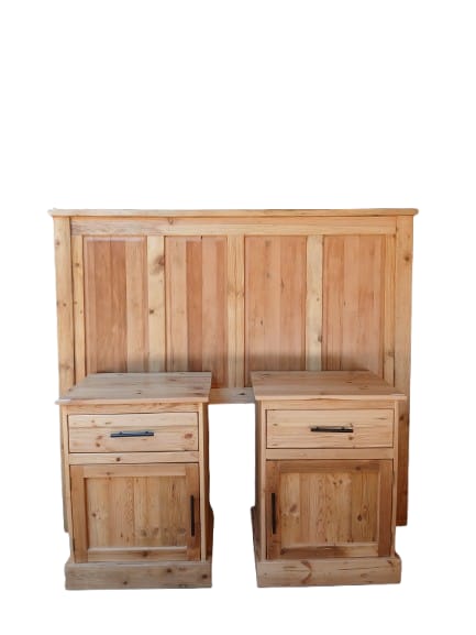 Queen Oregon Pine Ambassador Headboard & Pedestals