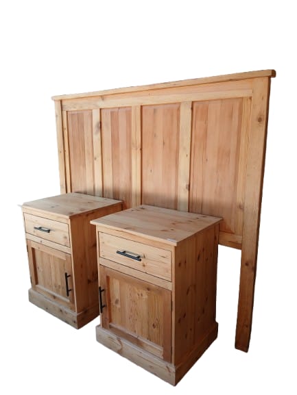 Queen Oregon Pine Ambassador Headboard & Pedestals