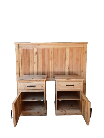 Queen Oregon Pine Ambassador Headboard & Pedestals