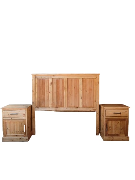 Queen Oregon Pine Ambassador Headboard & Pedestals