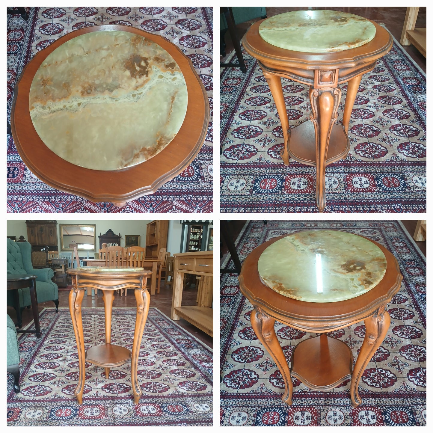 Marble top round table