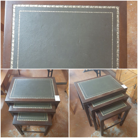 Nest of Tables with leather tops