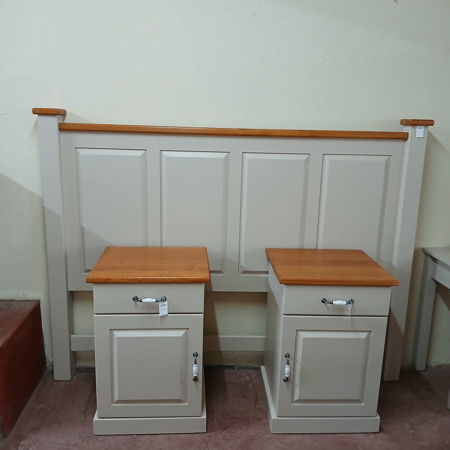 Queen Ambassador painted headboard & pedestals