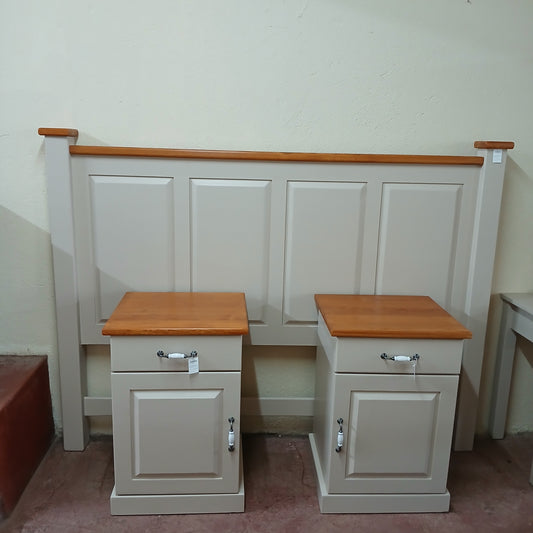 Queen Ambassador painted headboard & pedestals