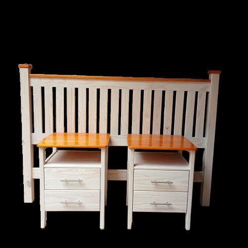 Queen Slatted headboard & pedestals