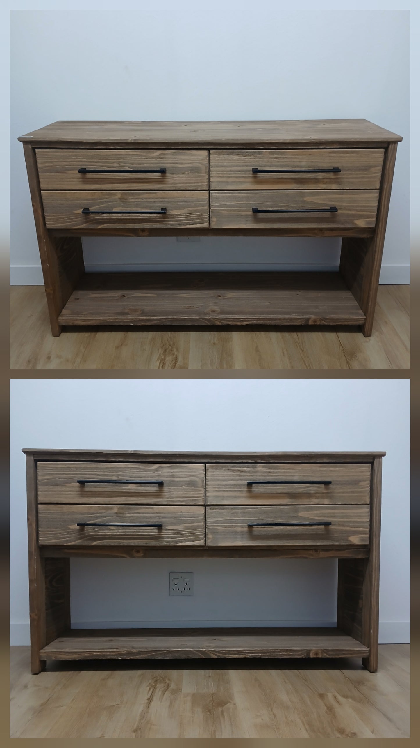Rustic 4 drawer server