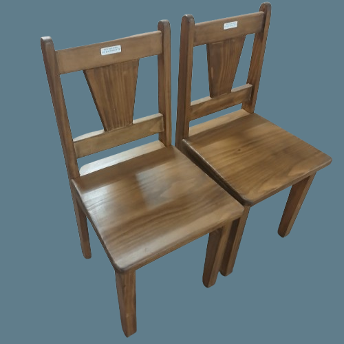 V Back Kiddies Chairs in Rustic Pine.