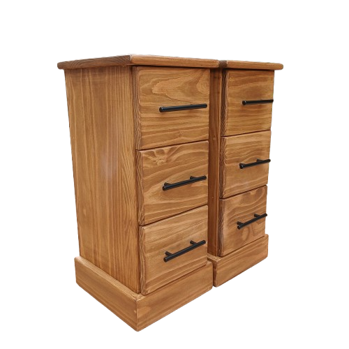 Rustic Small 3 Drawer Pedestals